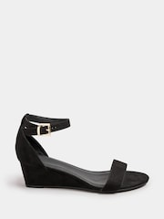 Yours Curve Black Extra-Wide Fit Two Part Low Wedges - Image 3 of 5