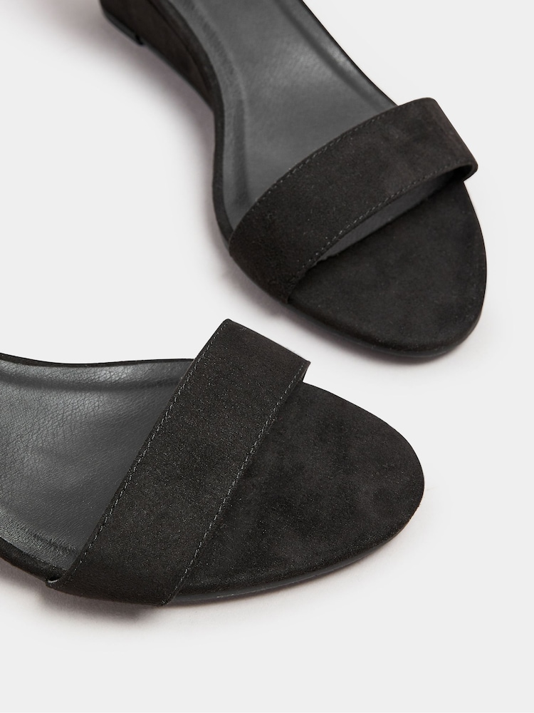 Yours Curve Black Extra-Wide Fit Two Part Low Wedges - Image 5 of 5
