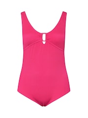 Yours Curve Pink Buckle Detail Texture Swimsuit - Image 6 of 7