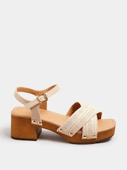 Yours Curve Natural Wide Fit Wooden Clog Sandals - Image 2 of 5