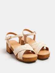 Yours Curve Natural Wide Fit Wooden Clog Sandals - Image 3 of 5