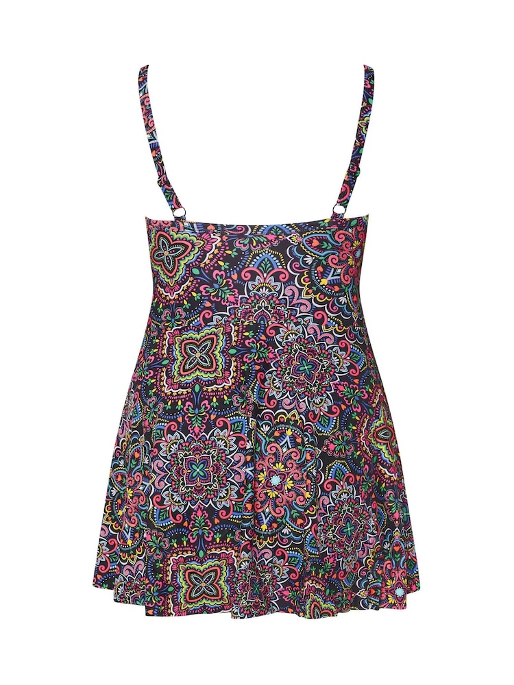 Yours Curve Black Wrapover Skirt Swimdress - Image 7 of 7