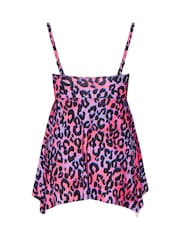 Yours Curve Pink Animal Print Ring Bandeau Tankini - Image 7 of 7