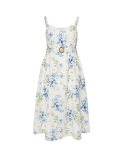 Yours Curve London V-Neck Floral Belted Dress - Image 5 of 5