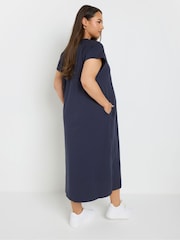 Yours Curve Blue Maternity 100% Cotton Midi Swing Dress - Image 3 of 4