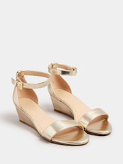 Yours Curve Gold Extra-Wide Fit Two Part Low Wedges - Image 2 of 5