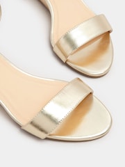 Yours Curve Gold Extra-Wide Fit Two Part Low Wedges - Image 4 of 5