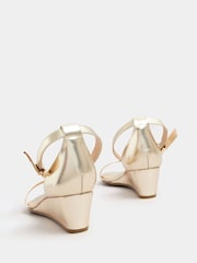 Yours Curve Gold Extra-Wide Fit Two Part Low Wedges - Image 5 of 5