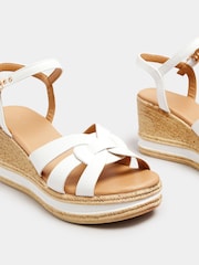 Yours Curve White Extra Wide Fit High Wedge Sandals - Image 5 of 5