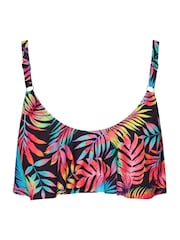 Yours Curve Black Tropical Frill Bikini Top - Image 7 of 7