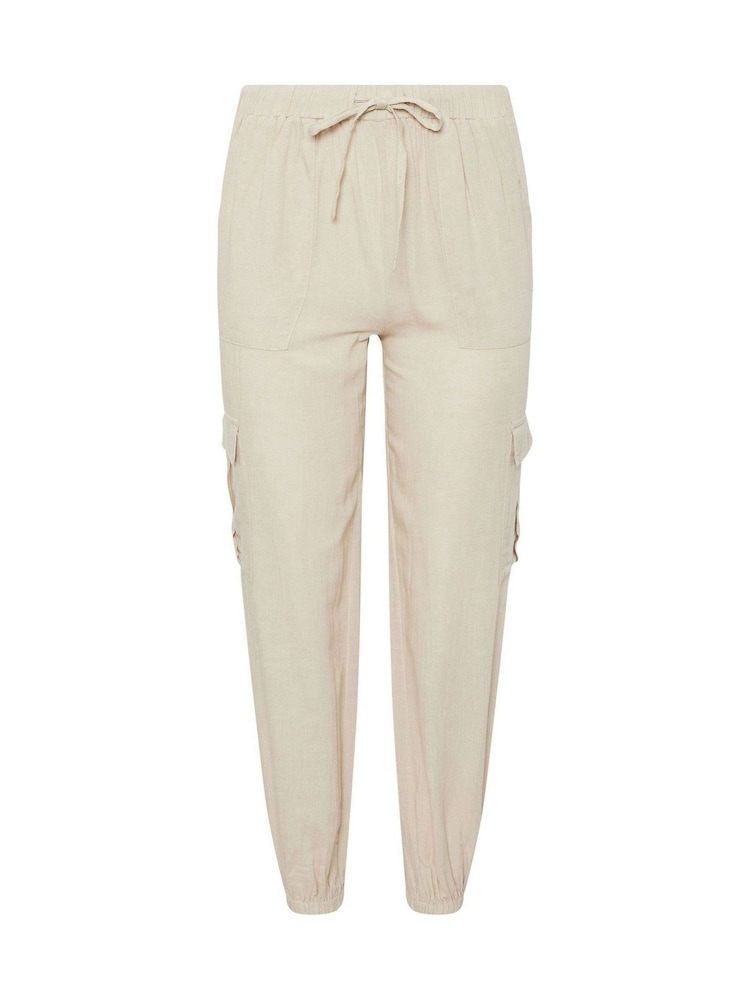 PixieGirl Petite Natural Cuffed Cargo Trousers - Image 6 of 6