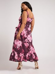 Yours Curve Purple London Flower Look Dress - Image 4 of 5