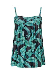 Yours Curve Green Feather Leaf Pleat Tankini - Image 6 of 7