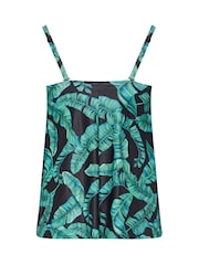 Yours Curve Green Feather Leaf Pleat Tankini - Image 7 of 7