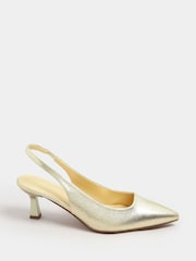Yours Curve Gold Extra-Wide Fit Slingback Pumps - Image 3 of 5