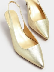 Yours Curve Gold Extra-Wide Fit Slingback Pumps - Image 5 of 5