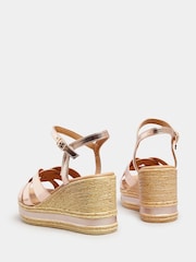 Yours Curve Gold Extra Wide Fit High Wedge Sandals - Image 4 of 5