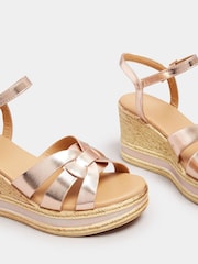 Yours Curve Gold Extra Wide Fit High Wedge Sandals - Image 5 of 5