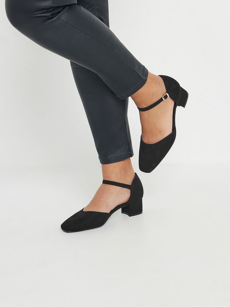 Yours Curve Black Extra-Wide Fit Two Part Mary-Jane Pumps - Image 1 of 5
