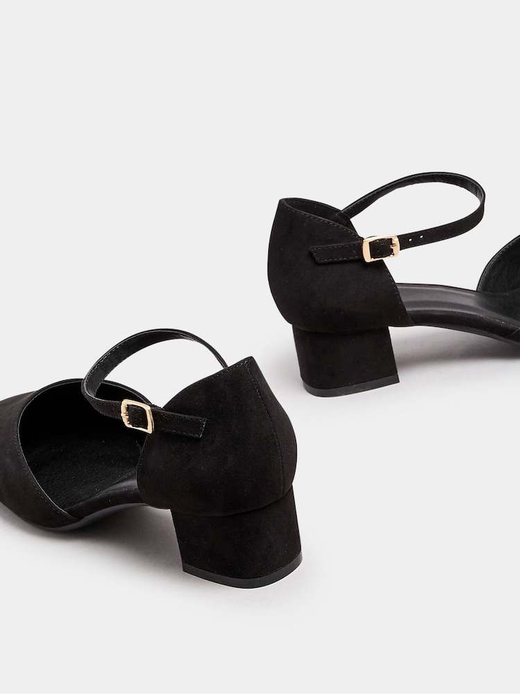 Yours Curve Black Extra-Wide Fit Two Part Mary-Jane Pumps - Image 5 of 5
