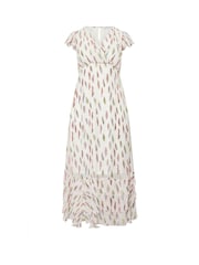 Yours Curve White London Metallic Ruffle Dress - Image 5 of 5