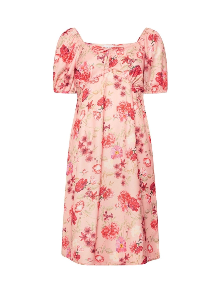 Pink - Yours Curve London Geblümtes Kleid mit Puffärmeln - Bild 6 von 6