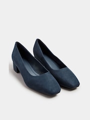 Yours Curve Blue Extra-Wide Fit Square Toe Court Shoes - Image 3 of 5