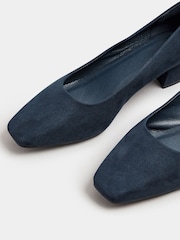 Yours Curve Blue Extra-Wide Fit Square Toe Court Shoes - Image 4 of 5