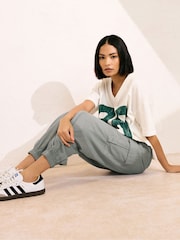 PixieGirl Petite Grey Cuffed Cargo Trousers - Image 2 of 5