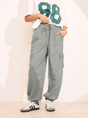 PixieGirl Petite Grey Cuffed Cargo Trousers - Image 3 of 5
