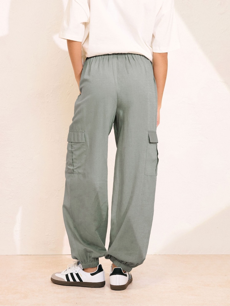 PixieGirl Petite Grey Cuffed Cargo Trousers - Image 4 of 5