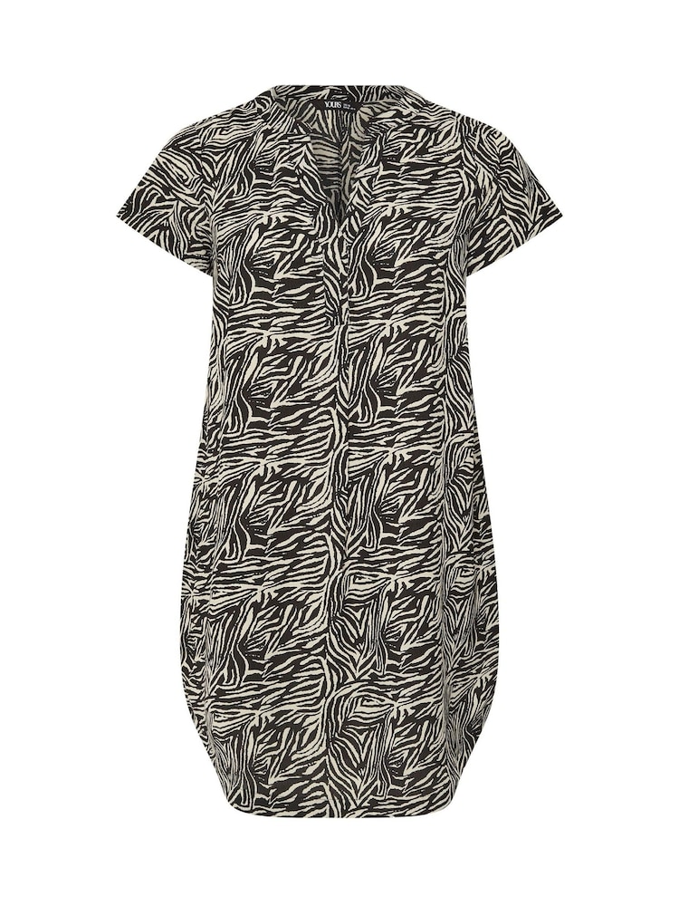 Yours Curve Black Pleat Front Detail Tunic Dress - Image 9 of 9