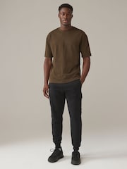 Black/Grey Marl Jersey Cuffed Cargo Joggers 2 Pack - Image 10 of 20
