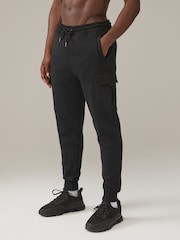 Black/Grey Marl Jersey Cuffed Cargo Joggers 2 Pack - Image 4 of 20