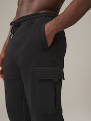 Black/Grey Marl Jersey Cuffed Cargo Joggers 2 Pack - Image 7 of 20