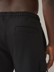 Black/Grey Marl Jersey Cuffed Cargo Joggers 2 Pack - Image 9 of 20