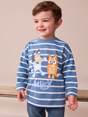 Navy/White Stripe Bluey Long Sleeve T-Shirt (12mths-8yrs) - Image 1 of 7