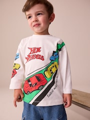 White Hot Wheels Long Sleeve T-Shirt (9mths-8yrs) - Image 1 of 8
