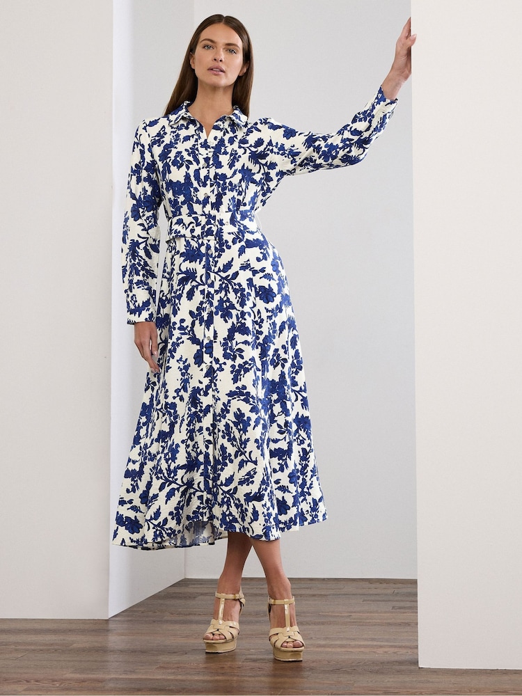 Star by Julien MacDonald Blue Button Through Printed Dress - Image 1 of 5