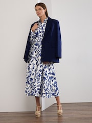 Star by Julien MacDonald Blue Button Through Printed Dress - Image 3 of 5