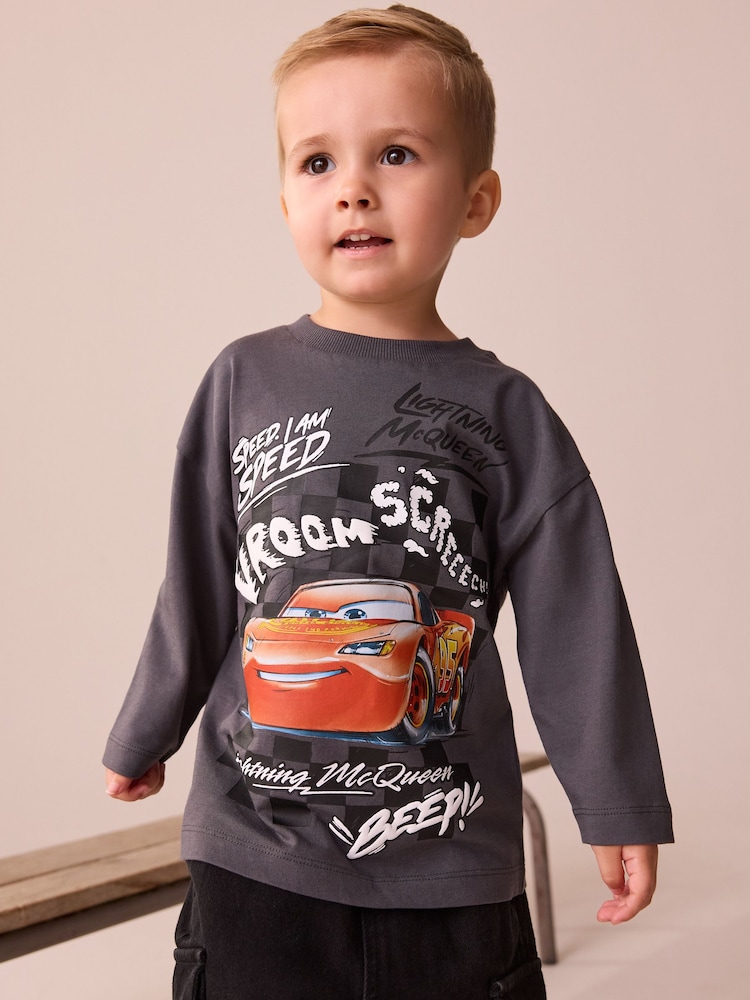 Charcoal Grey Disney Cars Long Sleeve T-Shirt (9mths-8yrs) - Image 1 of 8