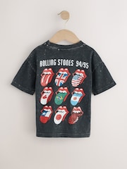 Charcoal Acid Wash Rolling Stones Band Graphic Short Sleeve T-Shirt (3mths-8yrs) - Image 2 of 4