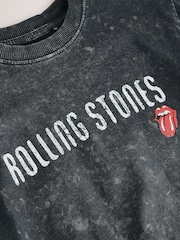 Charcoal Acid Wash Rolling Stones Band Graphic Short Sleeve T-Shirt (3mths-8yrs) - Image 4 of 4