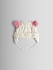 JoJo Maman Bébé Cream Cherry Fair Isle Hat - Image 2 of 3