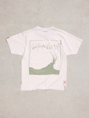 White Stuff White Graphic 100% Cotton T-Shirt - Image 6 of 7