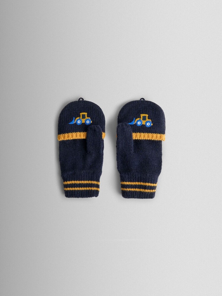 JoJo Maman Bébé Blue Digger Fleece Lined Mittens - Image 5 of 5 JoJo Maman Bébé Blue Digger Fleece Lined Mittens - Image 5 of 5