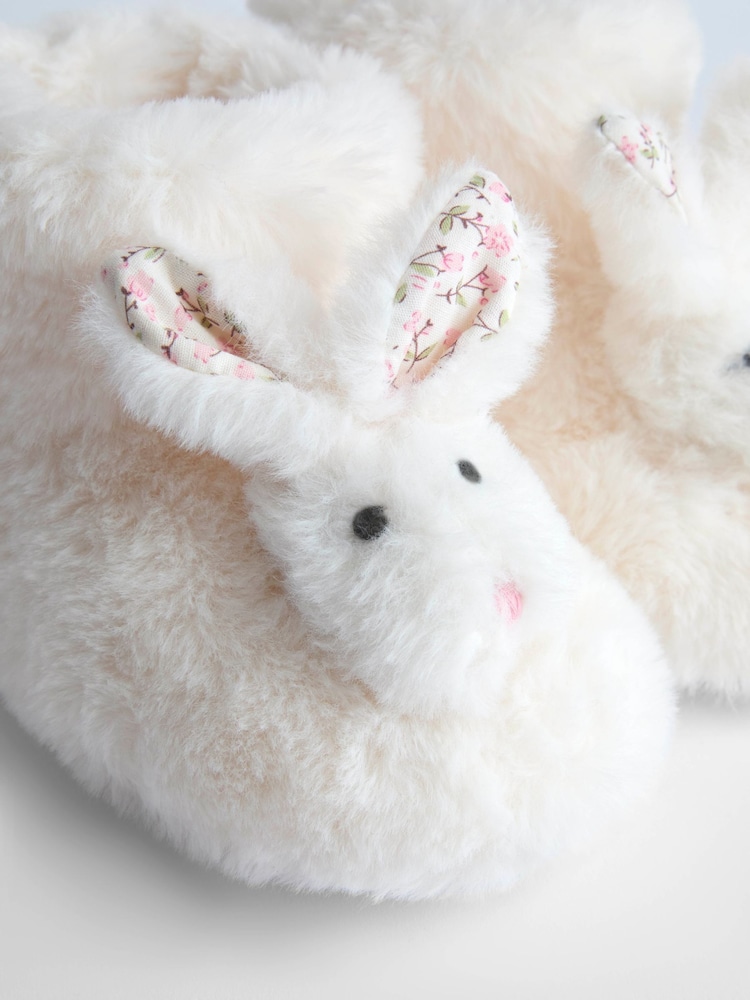 JoJo Maman Bébé White Bunny Plush Slipper Boots - Image 2 of 5 JoJo Maman Bébé White Bunny Plush Slipper Boots - Image 2 of 5
