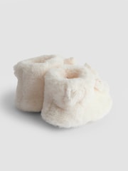 JoJo Maman Bébé White Bunny Plush Slipper Boots - Image 3 of 5