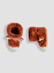 JoJo Maman Bébé Rust Highland Cow Plush Slipper Boots - Image 3 of 4