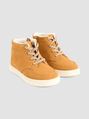 JoJo Maman Bébé Light Brown Leather Trainers - Image 1 of 4